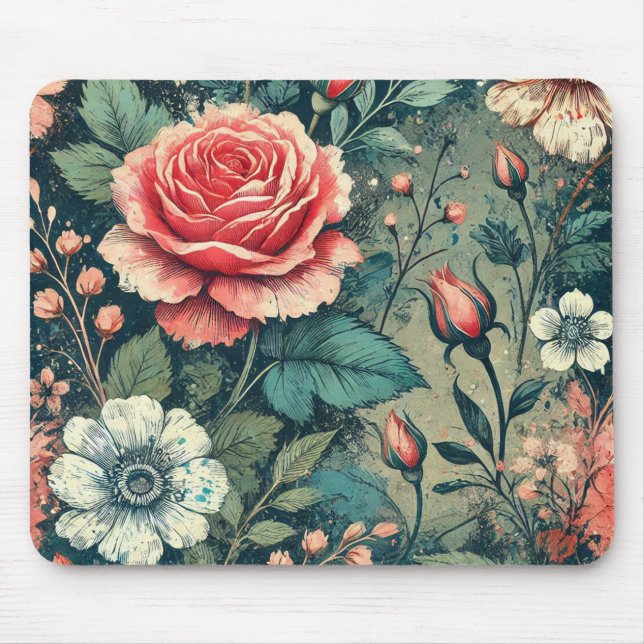 Mousepad design de florescência de abstrato rosa de (Frente)
