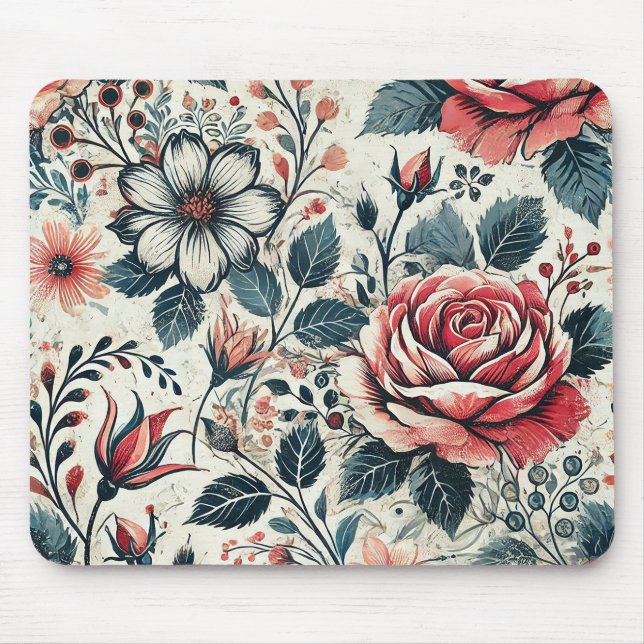 Mousepad design de florescência de abstrato rosa de. Padrão (Frente)