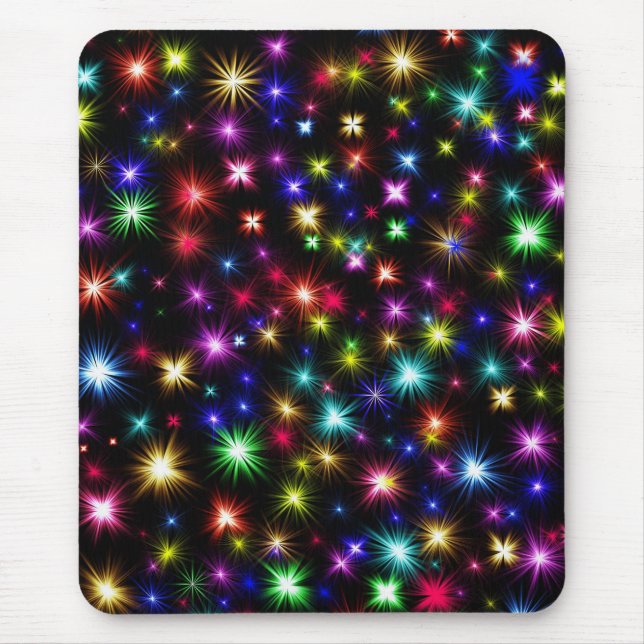 Mousepad Design de Fogos de Artifício Estrelas Coloridas (Frente)