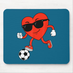 Mousepad Design de Futebol no Dia dos Namorados com Coração