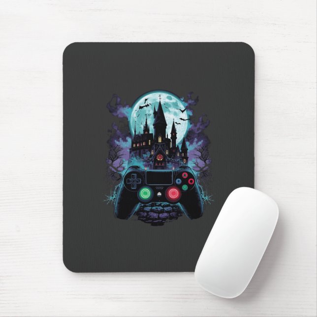 Mousepad Design de Gamer de Terror do Castelo Assombrado (Com mouse)