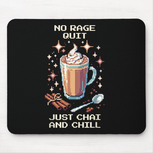 Mousepad Design de Gamer Pixel Art Sem Desistência com Chá  (Frente)