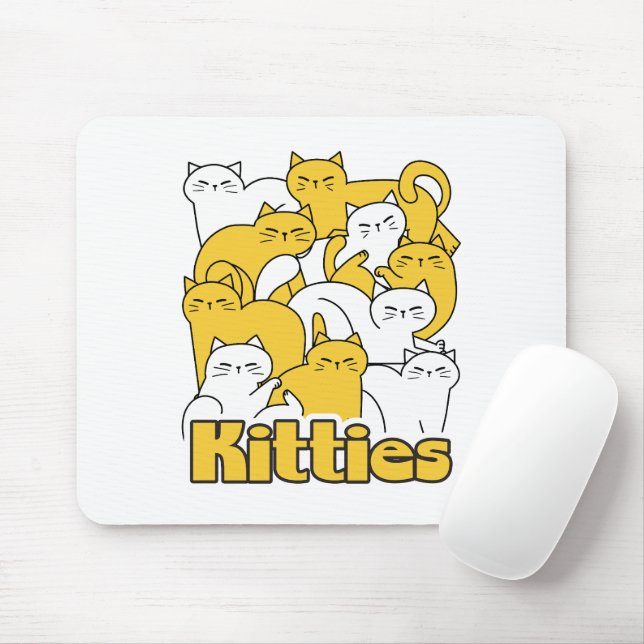 Mousepad Design de Gatinho Chubby - Adorável Arte Gato (Com mouse)