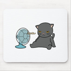Mousepad design de gatos de verão na frente do ventilador
