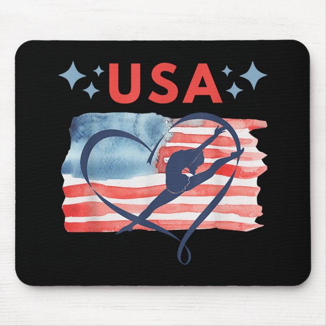 Mousepad Design de ginástica Patriótica Americana (Frente)