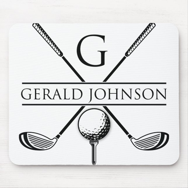 Mousepad Design de Golf - Modelo de Monograma (Frente)
