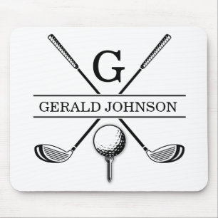 Mousepad Design de golfe com Modelo de monograma de cupê