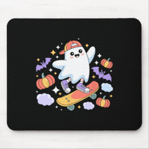 Mousepad Design de Halloween de skatista fantasma legal com