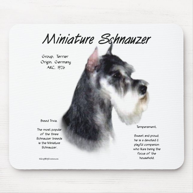 Mousepad Design de História de Miniatura Schnauzer (Frente)