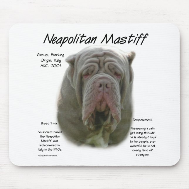 Mousepad Design de História de napolitano Mastiff (tawny) (Frente)