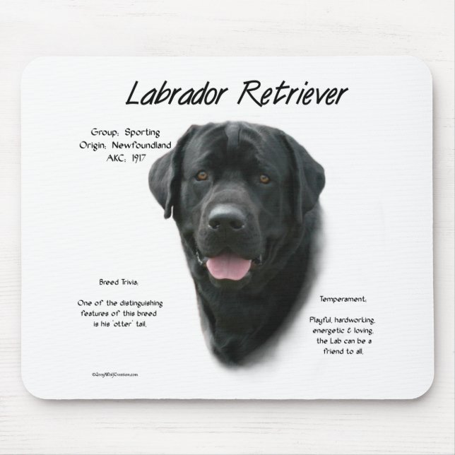 Mousepad Design de História do Labrador Retriever (preto) (Frente)