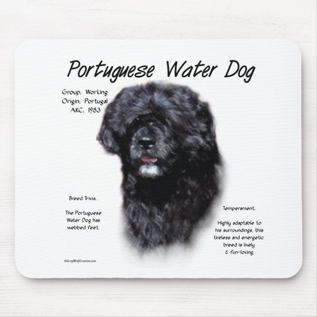 Mousepad Design de História Portuguesa do Cão de Água (Frente)