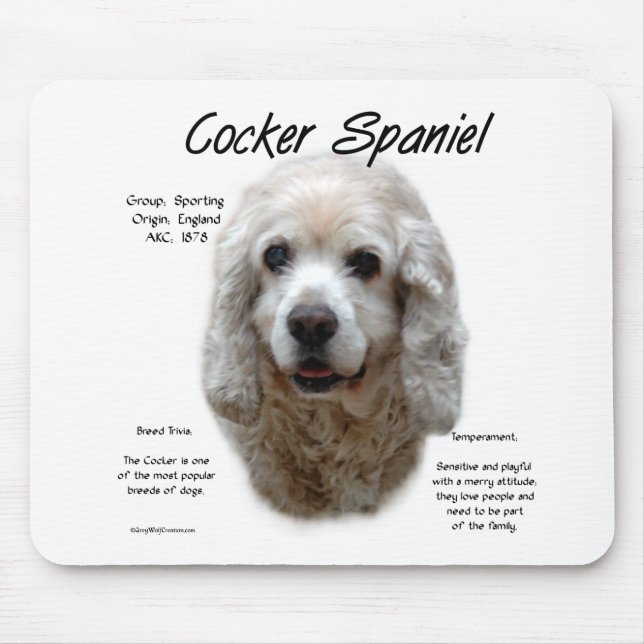 Mousepad Design de Histórico do Cocker Spaniel (buff) (Frente)