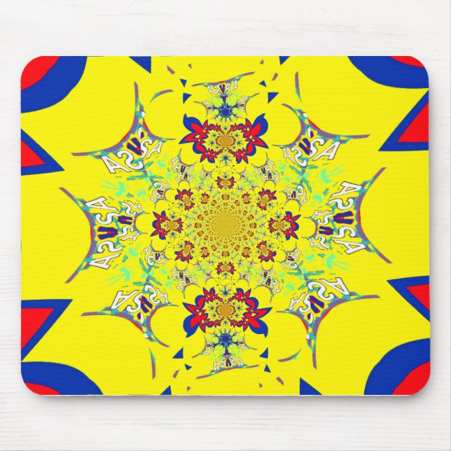 Mousepad Design de Impressão de Arte com Damasco Brilhante  (Frente)