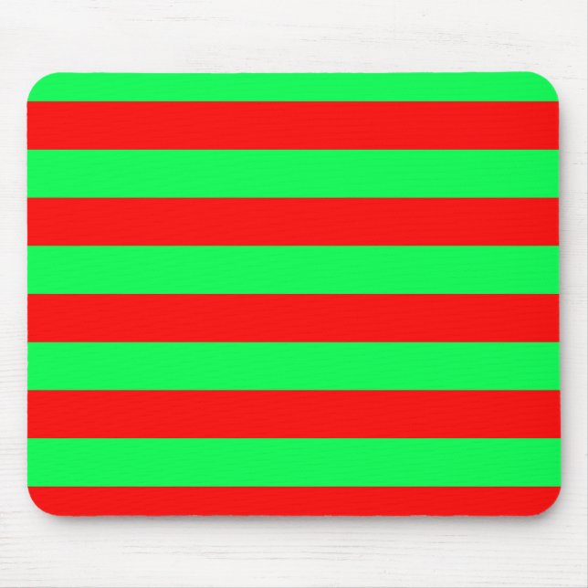 Mousepad Design de Listras Vermelhas e Verdes (Frente)