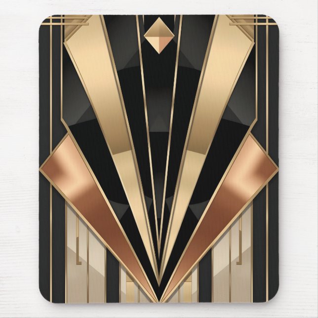 Mousepad Design de Luxo Geométrico Art Deco Solburst (Frente)