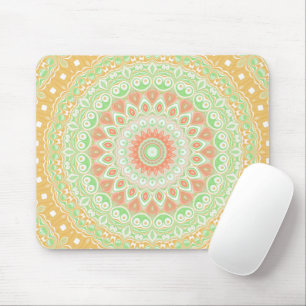 Mousepad Design de Mandala Amarelo e Verde de Verão