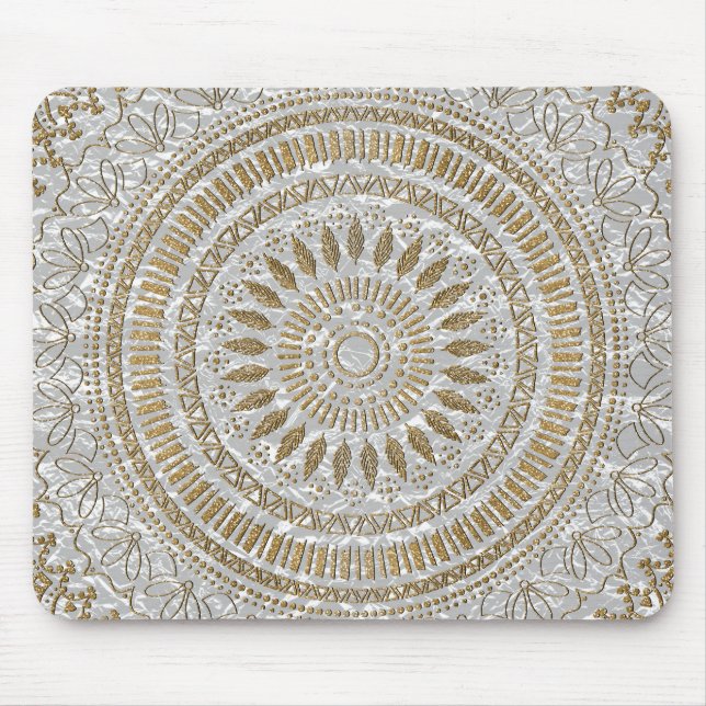 Mousepad Design de mandala tribal desenhada à mão Elegante (Frente)