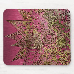Mousepad Design de mão desenhada com um hena de flor da mo