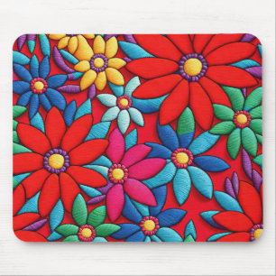 Mousepad Design de margarida bordada