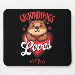 Mousepad Design de Martini do Dia do Groundhog Engraçado qu