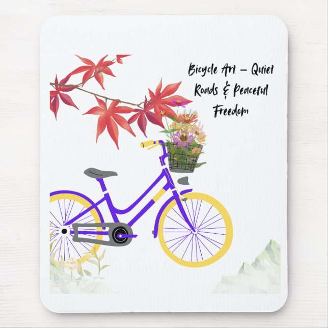 Mousepad Design de Motivação de Bicicleta Floral (Frente)