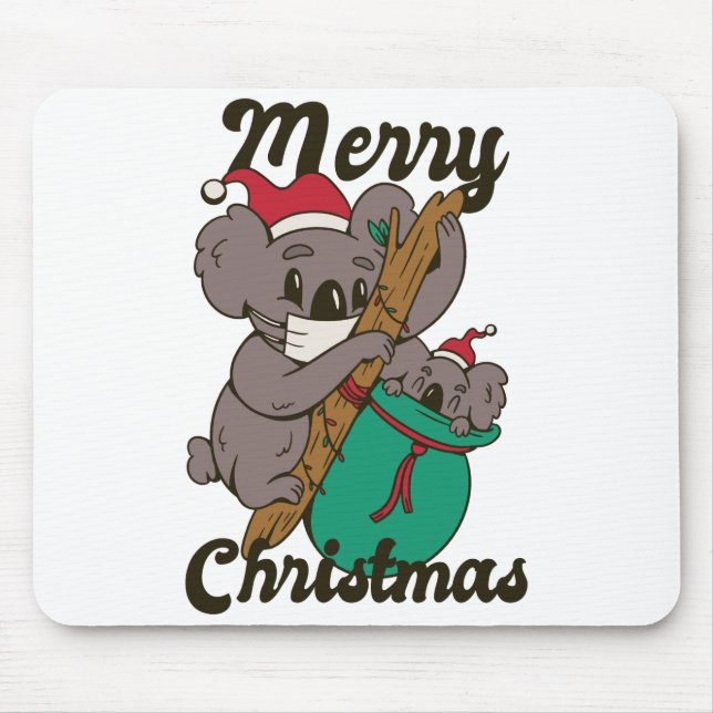 Mousepad Design de Natal da Mamãe Coala (Frente)