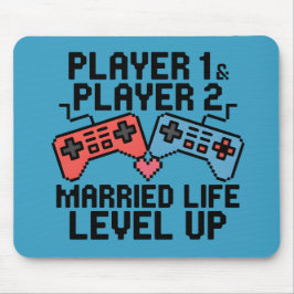 Mousepad Design de Nível de Casal de Jogos Pixel