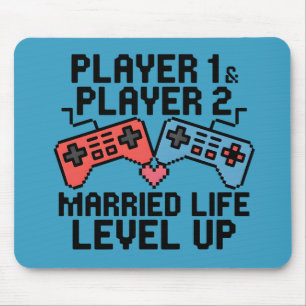 Mousepad Design de Nível de Casal de Jogos Pixel
