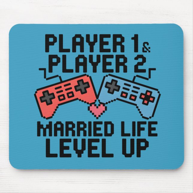Mousepad Design de Nível de Casal de Jogos Pixel (Frente)