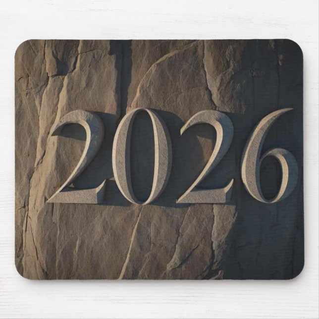 Mousepad Design de Número 3D para Ano Novo 2026 (Frente)