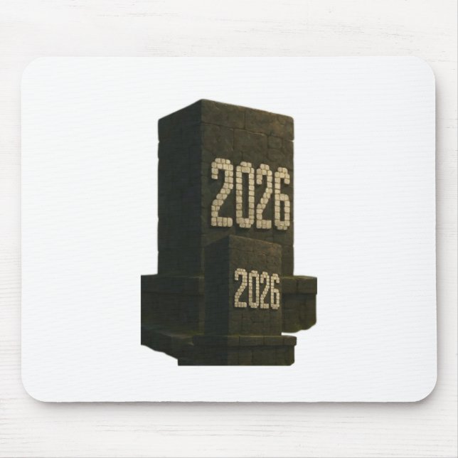 Mousepad Design de Número 3D para Ano Novo 2026 (Frente)