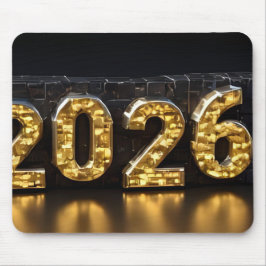 Mousepad Design de Número 3D para Ano Novo 2026