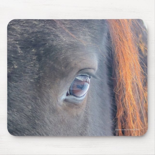 Mousepad Design de Olhos de Cavalo Bonito do Amante de Cava (Frente)