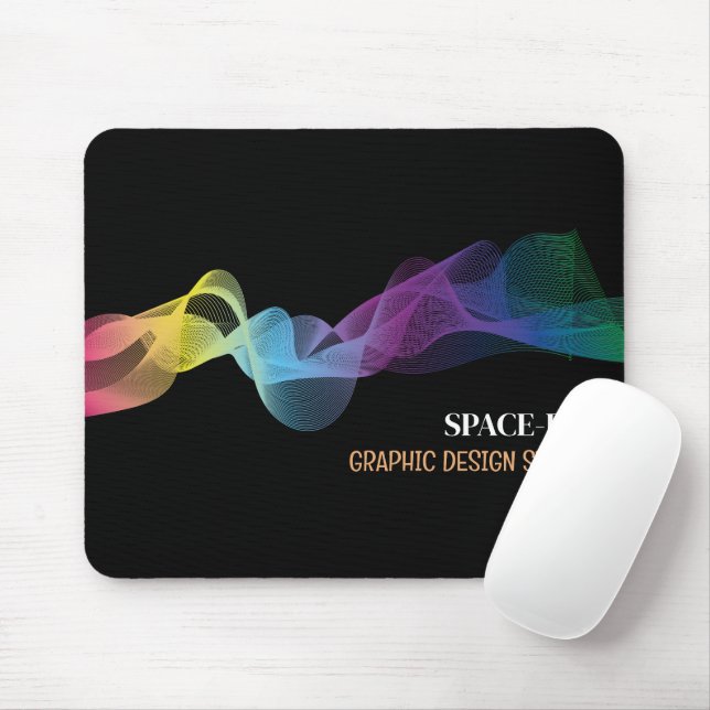 Mousepad Design de onda gráfica, Designer gráfico (Com mouse)