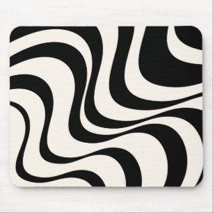 Mousepad Design de ondas retrorreflectoras modernas a preto