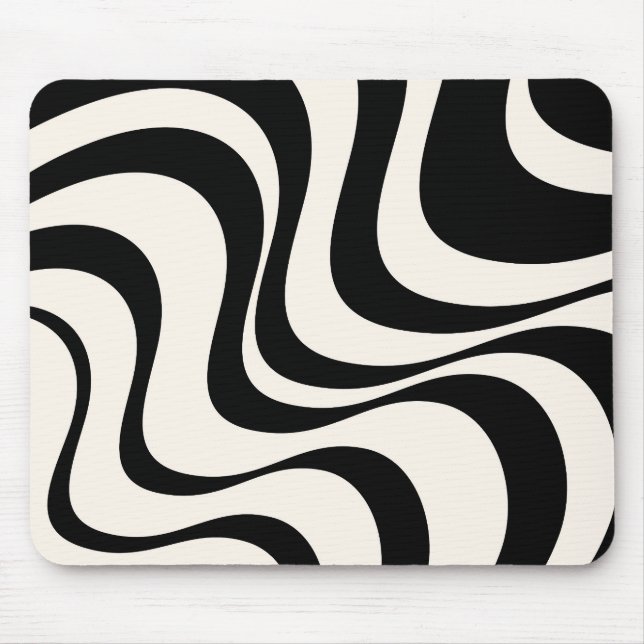 Mousepad Design de ondas retrorreflectoras modernas a preto (Frente)