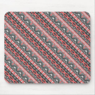 Mousepad Design de padrão aztec de cinza branca