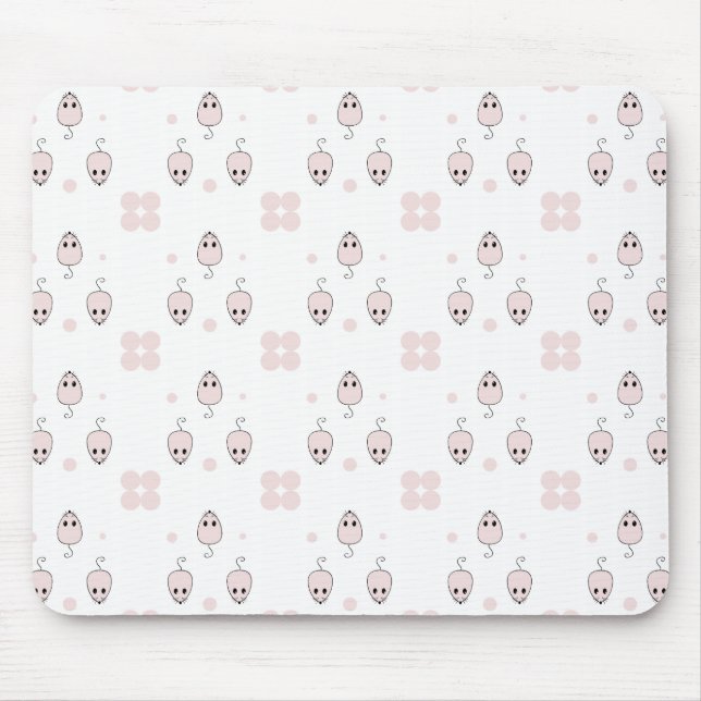 Mousepad Design de padrão contínuo de rato rosa - Decoração (Frente)