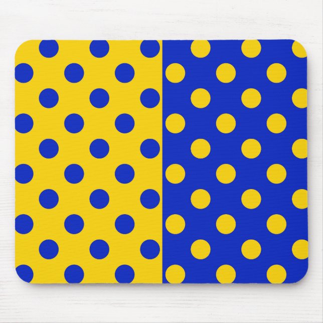 Mousepad Design de Padrão de Bolinhas Amarelo Half Azul (Frente)