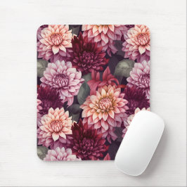 Mousepad Design de Padrão de Dahlia Rosa-Vermelho-Cria