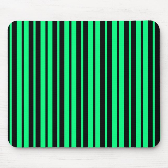Mousepad Design de Padrão de Faixa Vertical Preta Verde (Frente)
