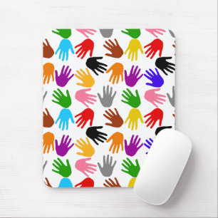 Mousepad Design de padrão de impressão de mão colorida bran