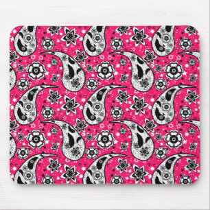 Mousepad Design de padrão de Paisley Floral rosa