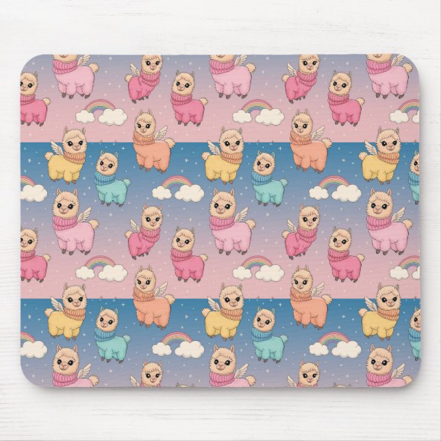 Mousepad Design de Padrão de Unicórnio e Estrelas Mágicas (Frente)