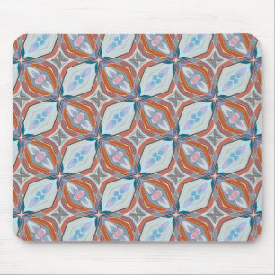 Mousepad Design de padrão exclusivo em ferrugem, azul-turqu