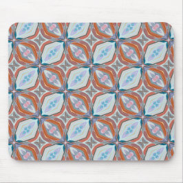 Mousepad Design de Padrão Único Rust, Teal, Azul Claro e Ro