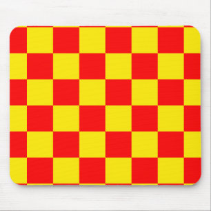 Mousepad Design de Padrão Verificado de Verificação Amarelo