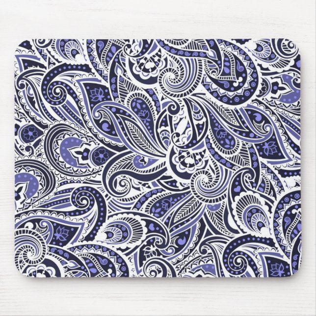 Mousepad Design de padrões branco-azul-esmalte (Frente)