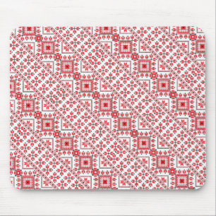 Mousepad design de padrões decorativo ukrainiano vermelho-